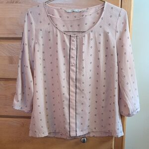 LC Lauren Conrad Blush Pink Patterned Blouse